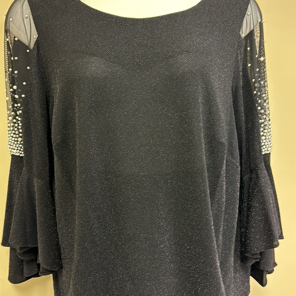 Plus size black Alex Evenings pant set - Picture 4 of 8
